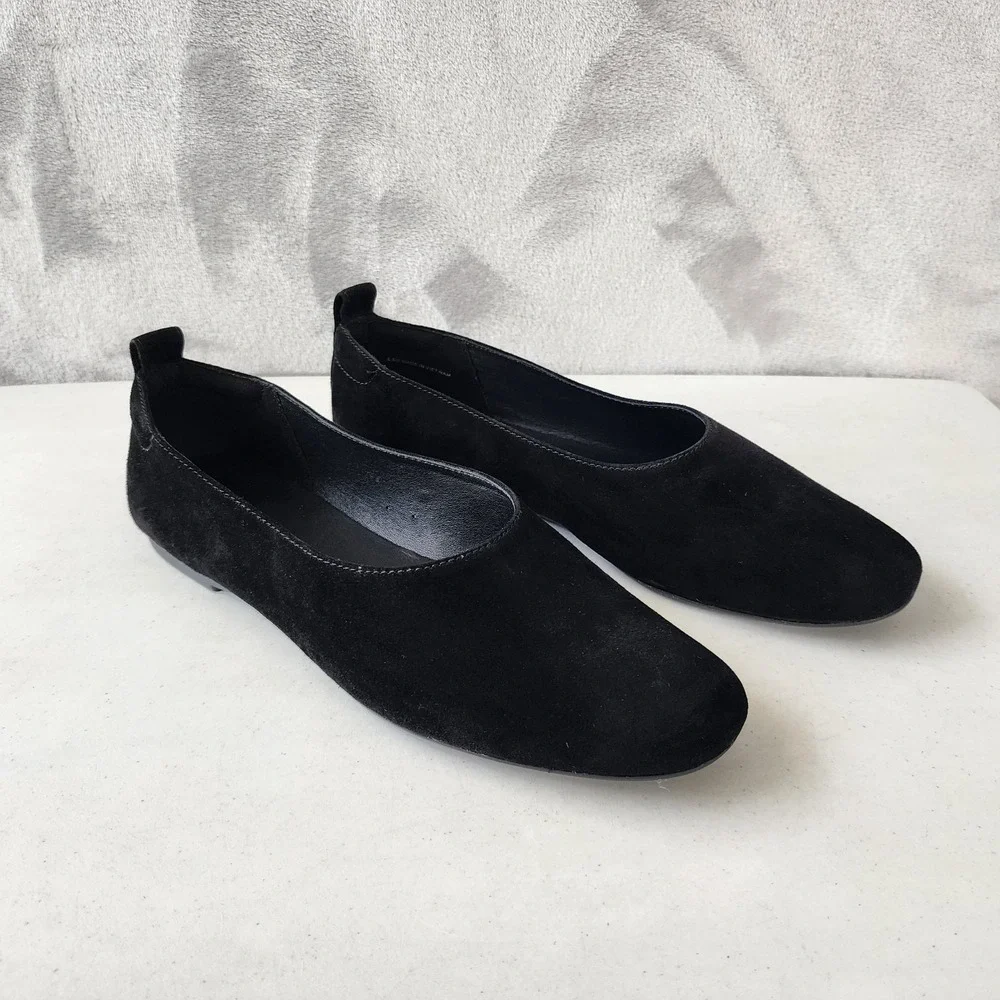 Everlane The Day Glove Flats Womens Size 8.5 Soft Black Suede Leather Shoes NIB - Picture 5 of 12